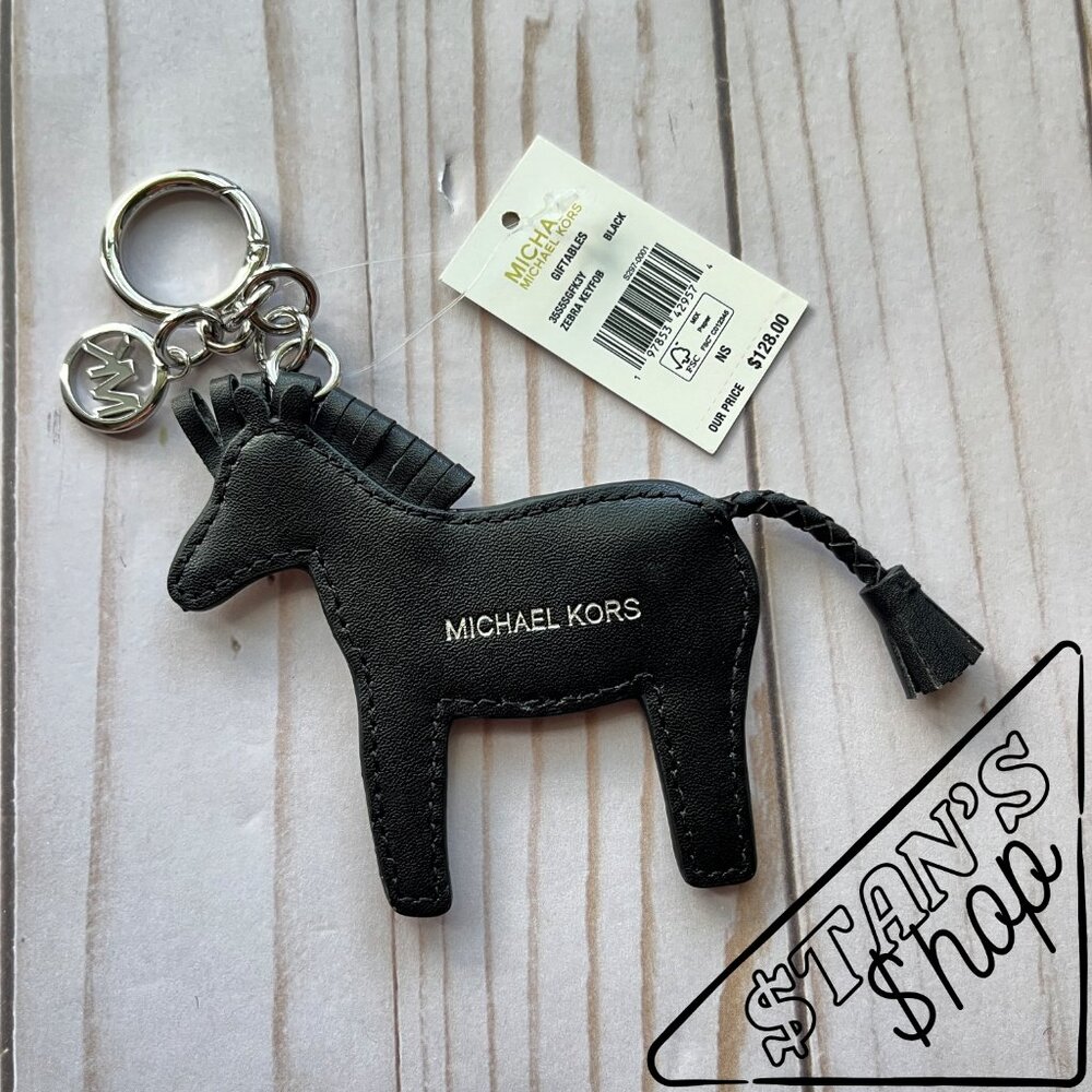 MICHAEL KORS Zebra Keychain Key Fob Bag Charm - Black - 35S5SGFK3Y - Picture 2 of 13